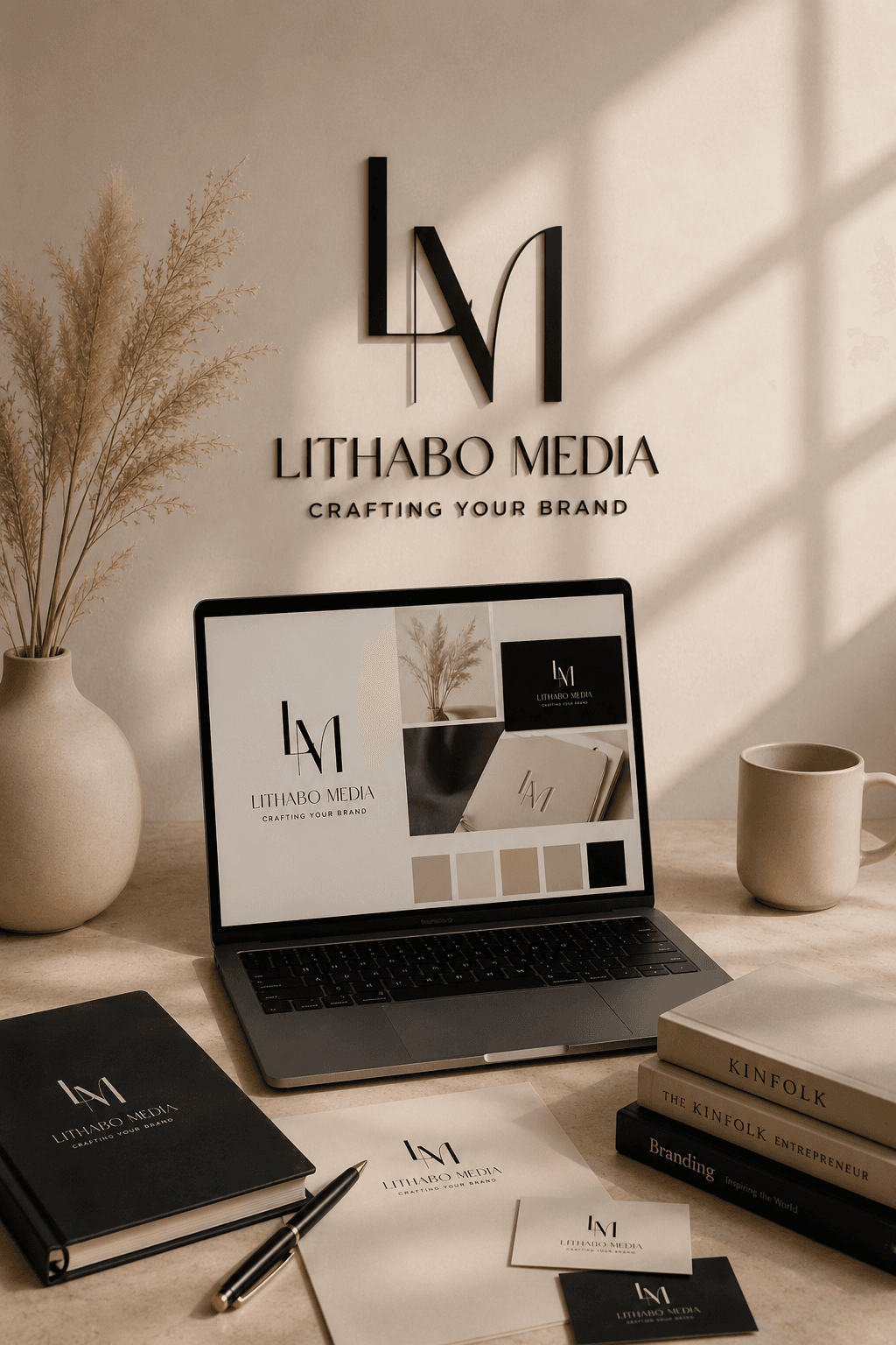 Lithabo Media creative design workspace